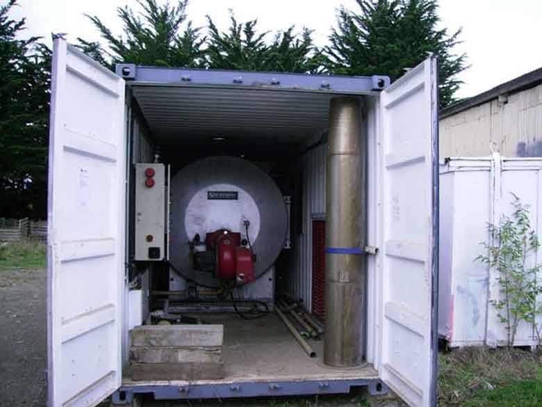 Hire boiler in container